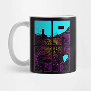 Oran, Algeria City Map Typography - Neon Mug